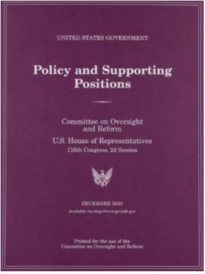cover image of United States Government Policy and Supporting Positions (Plum Book) 2020